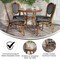 Flash Furniture Lourdes French Bistro 31.5in. Table, Black and White PE Rattan, Glass Top w/4 Stack Chairs SDA-AD641012-80-4002S-BKWH-NAT-GG - alternate 5